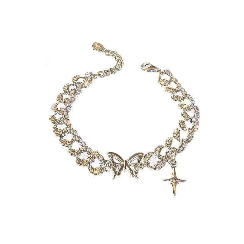 LOVEMI Jewelry Silver Lovemi -  New Hollow Butterfly Exquisite Shining Rhinestone Bracelet