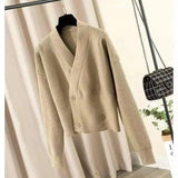 Knit Sweater Loose Lazy Style Sweater-Apricot-2