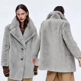 Korean Style Loose Fashion All-match Plush Jacket-Grey-1