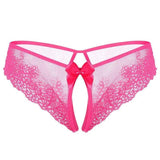 Lace Bow Sexy Non-take-off Thong Sexy Lingerie-Rosered-5