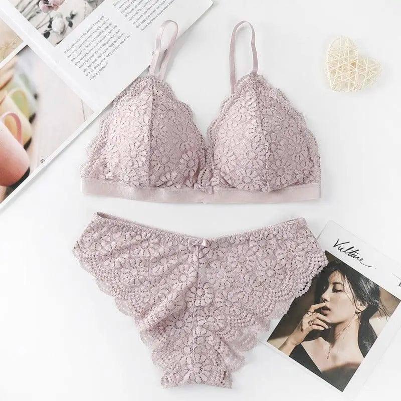 Lace Bra And French Lingerie Set-3