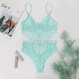 Lace Sexy Lingerie Slim-fit Corset Sexy One-piece Women-Green-9