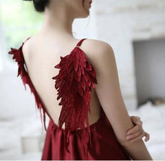 Ladies Angel Wings Sling Nightdress-Red-2