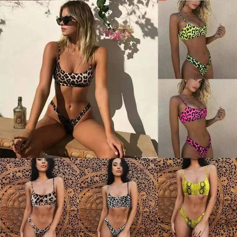 Ladies leopard print bikini swimsuit-1