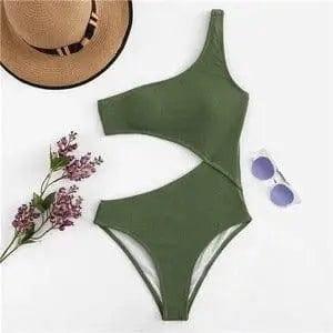 Ladies swimwear swimsuit bikini-MilitaryGreen-5