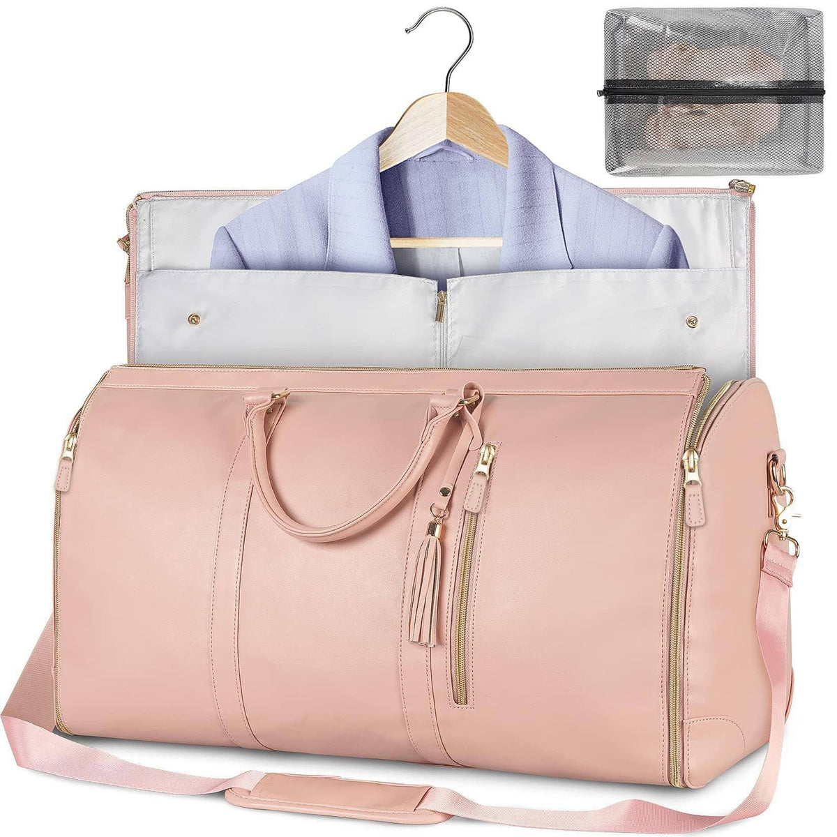 Large Capacity Travel Duffle Bag Women's Handbag Folding-A Pink-1