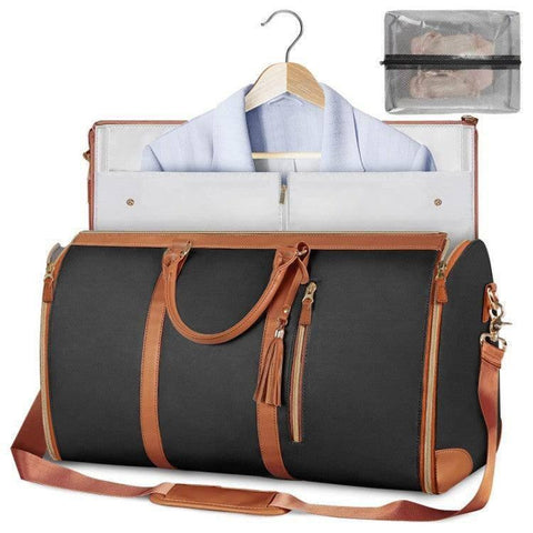 Large Capacity Travel Duffle Bag Women's Handbag Folding-Black-7