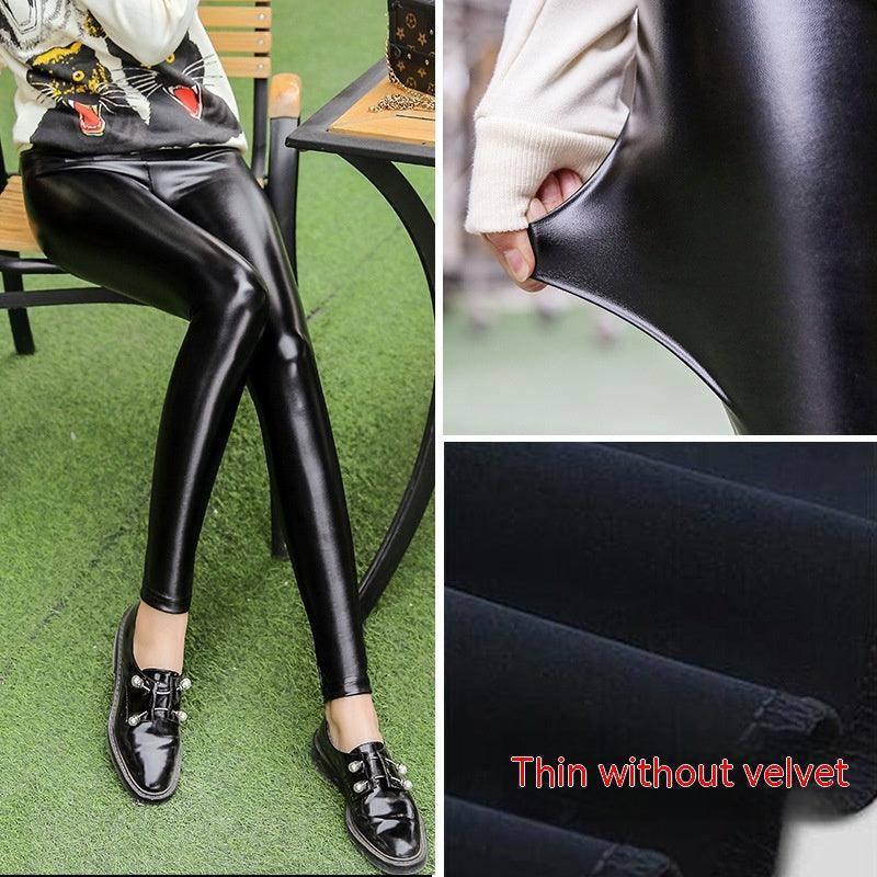 Leather Pants Women's Thick Large Size High Waist PU Leather-2