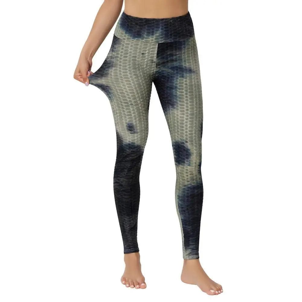 LOVEMI Leggings Army Green / XS Lovemi -  Yoga Jacquard Tie-Dye Yoga Clothes Bubble Yoga Pants