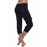 LOVEMI  Leggings Black / 4XL Lovemi -  Yoga cropped pants with elastic waist button pockets