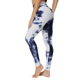 LOVEMI Leggings White with blue / XS Lovemi -  Yoga Jacquard Tie-Dye Yoga Clothes Bubble Yoga Pants