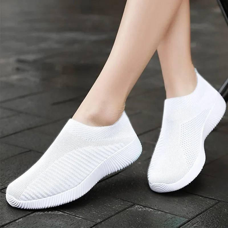 Lightweight Slip-On Sneakers for Active Lifestyles-White-9