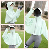 UV Protection Face Shield Hoodie for Outdoor Wear-Green-3