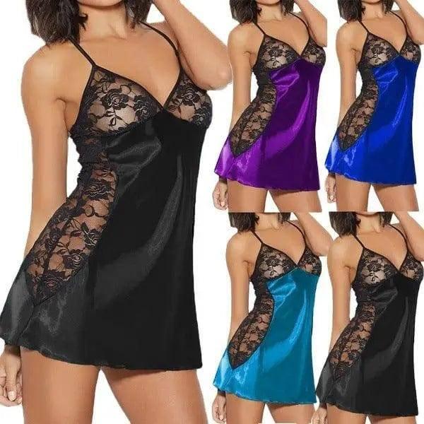 Lingerie Lace Nightdress Pajamas Suspenders One-Piece-4