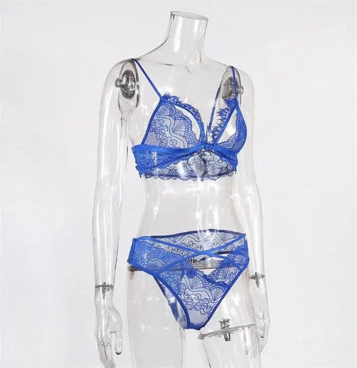 LOVEMI  lingerie set Blue / L Lovemi -  Lace erotic lingerie set
