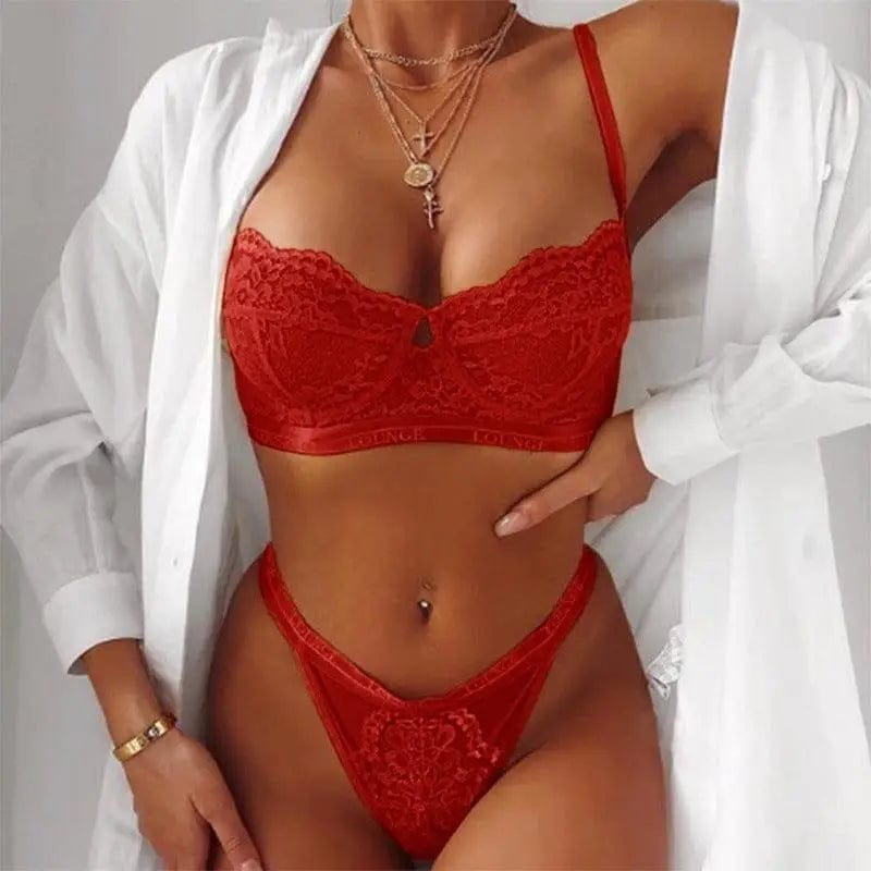 LOVEMI  lingerie set Red / S Lovemi -  Three-point Lingerie Sexy