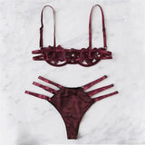 LOVEMI  Lingerie set Redwine / L Lovemi -  Separate sexy temptation sexy lingerie fun suit