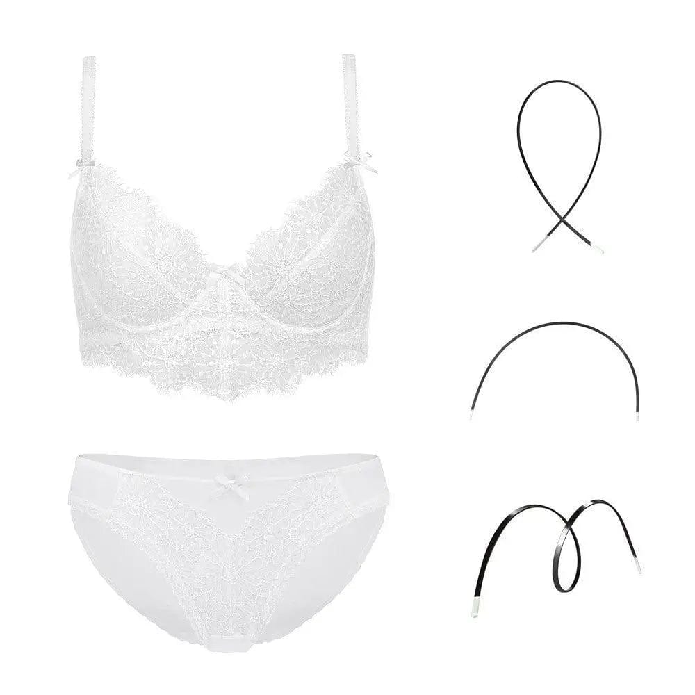 LOVEMI  Lingerie set White / 70B Lovemi -  Fashion Transparent Women Bra And Panties Set Embroidery