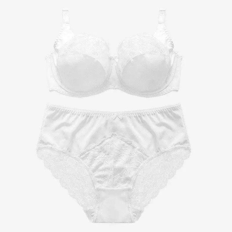 LOVEMI  lingerie set White / 75D Lovemi -  Women's Lace Underwire Push Up Lingerie Panty Set