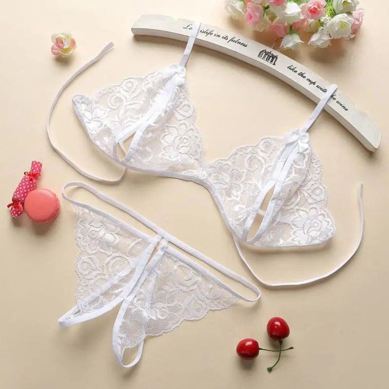 LOVEMI  lingerie set White / AverageSize Lovemi -  Porn Sexy Women Lace Tulle Lingerie Set