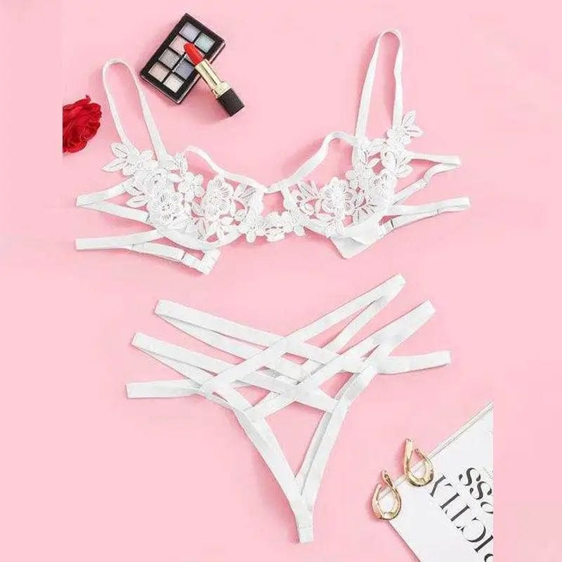 LOVEMI  lingerie set White / XL Lovemi -  Sexy lingerie three-point suit