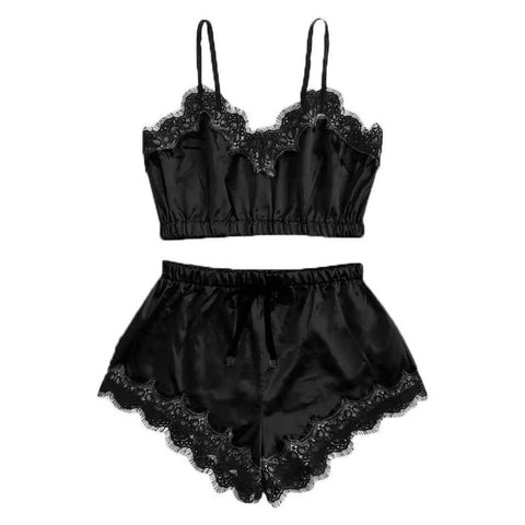 Lingerie Sexy Bra Set Women's Sleepwear Sleeveless Strap-Black-5