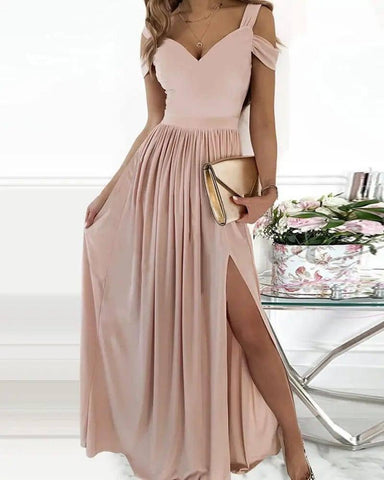 Long Floor Length Elegant Greek Style Chiffon Pleated Dress-8