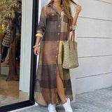 Long Sleeve Boho Maxi Dress - Casual Spring/Autumn Fashion-KHAKI-10