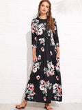 LOVEMI - Long Sleeve Printed Floral Dress