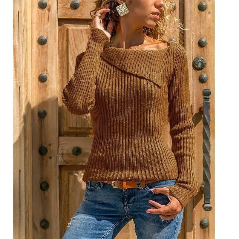 Long-sleeved sweater and sweater-Brown-6
