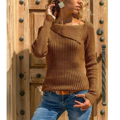 Long-sleeved sweater and sweater-Brown-6