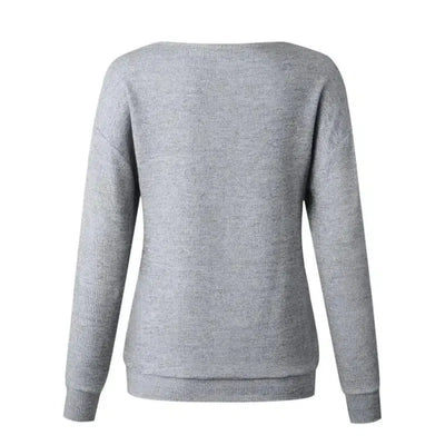 Loose Round Neck Button Thick Sweater Sweater-6