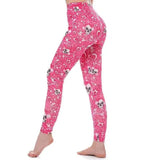 3D digital print leggings pink skull hips slim sports pants-WK 0021-1