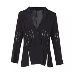 LOVEMI - Lovemi - A long-sleeved lace coat with slit