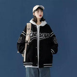 Varsity Baseball Jacket Unisex Casual Fit-Black embroidery-2