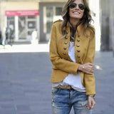 Lovemi -  Autumn and winter fashion button blazer Sweaters LOVEMI Yellow S 