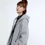 autumn and winter new Korean KIRSH cherry hooded jacket-Gray-1