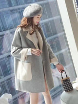 Chic Felted Wool Jacket for Stylish Comfort-Gray-2