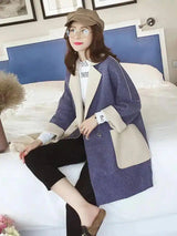 Chic Felted Wool Jacket for Stylish Comfort-Dark blue-3