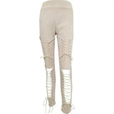 LOVEMI - Lovemi - Bandage trousers straps deerskin trousers autumn