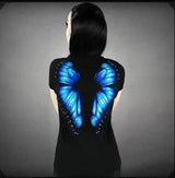 Lovemi -  Blue Butterfly Women Tshirt top LOVEMI S  