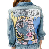 Pop Art Print Denim Jacket-Picture color-1