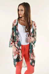 LOVEMI - Lovemi - Chiffon Printed Cardigan Sunscreen Long Kimono