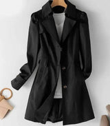 Coat Korean style slim long trench coat LOVEMI  Black M 