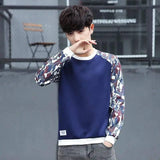 Lovemi -  Colorblock thin section long sleeve t-shirt Outerwear & Jackets Men LOVEMI Blue M 