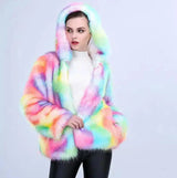 Vibrant Colorful Fur Coat for Ultimate Style-1