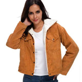 LOVEMI - Lovemi - Corduroy lambskin padded jacket long