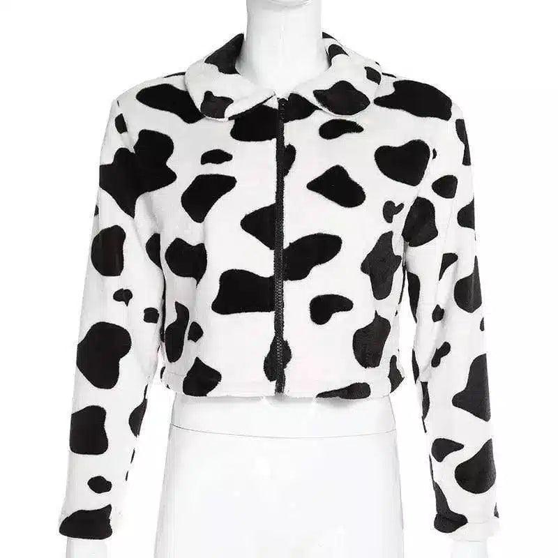 LOVEMI - Lovemi - Cow fur warm short jacket