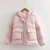 Cute White Coat - Cozy Puffer Jacket for All Occasions-Pink-2