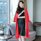 Lovemi -  Double breasted coat slim women's jacket trench coat LOVEMI Red M 